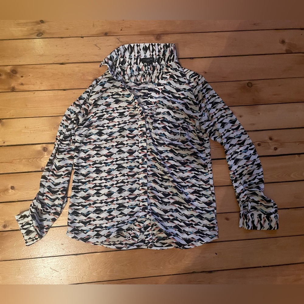 Women’s XS The Limited Ashton multicolor pattern long sleeve blouse top